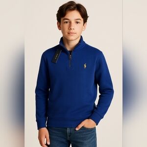 Polo Ralph Lauren Youth XL Blue Quarter‎ Zip Pullover NWT